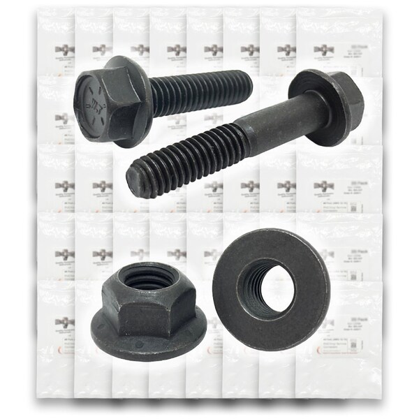 Boltsandnuts.Com Inch Grade 8 Hex Flange Frame Bolts & Lock Nuts Black Assortment - 351 PCS Assortment Kit #268 - main